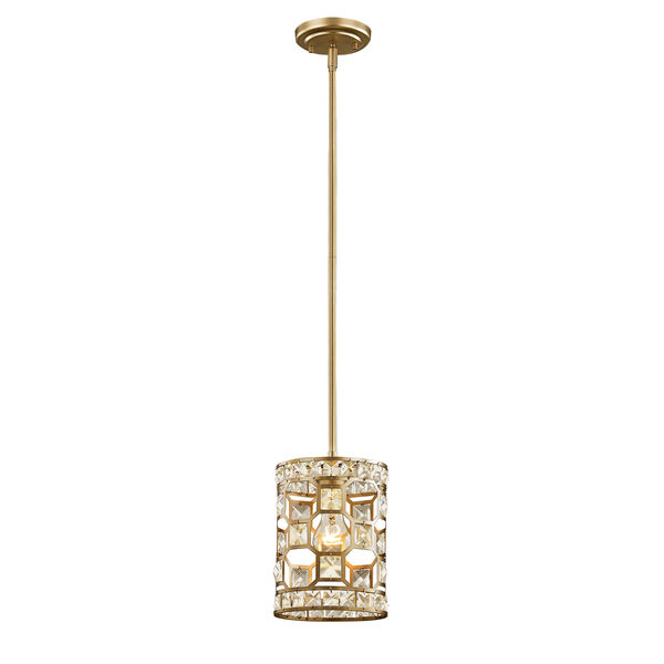 Vivian Champagne Gold One-Light Mini Pendant, image 1