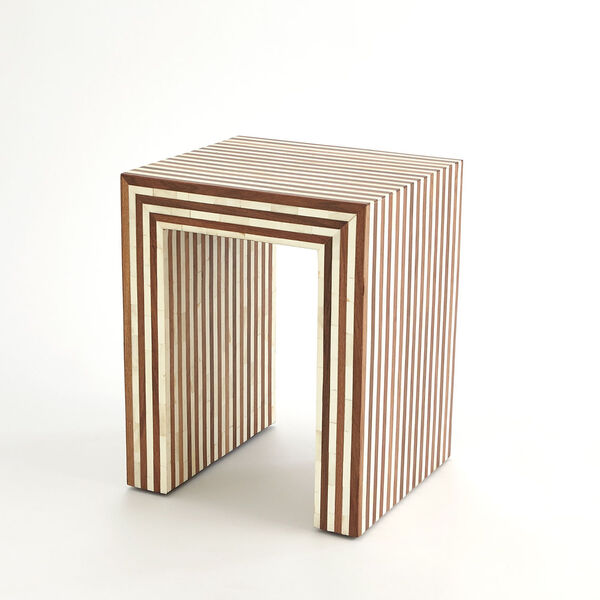 Sienna Small End Table in Walnut and Bone, image 5
