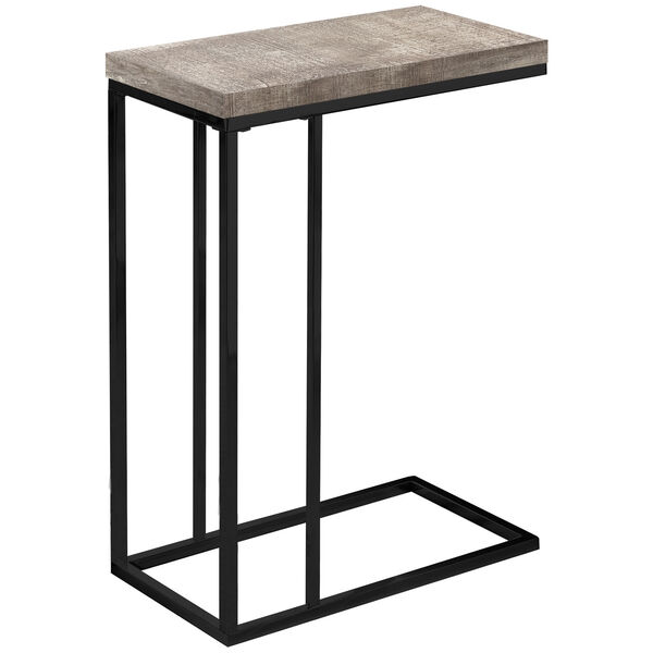 Taupe and Black 18-Inch Accent Table, image 1