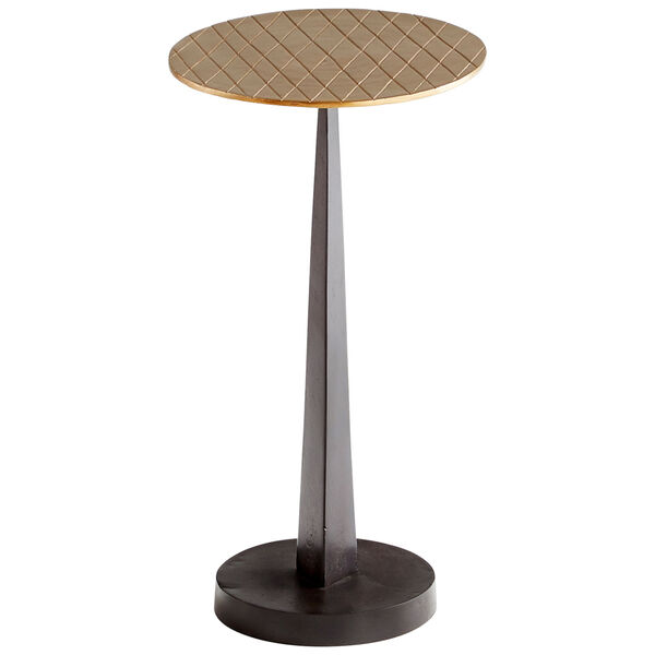 Aged Brass and Black Beauvais Side Table, image 1
