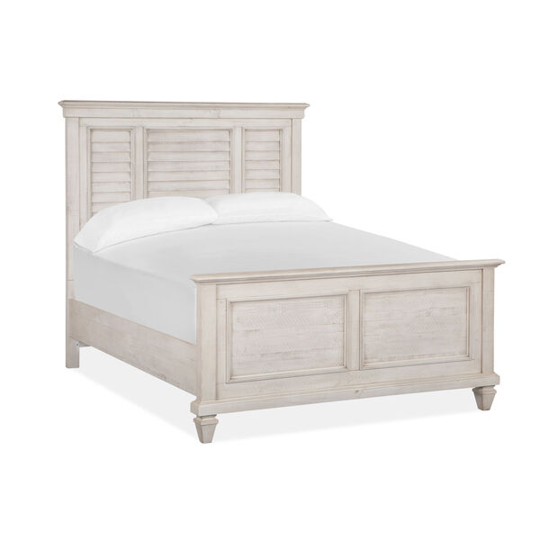 Newport White Complete Queen Shutter Bed, image 1