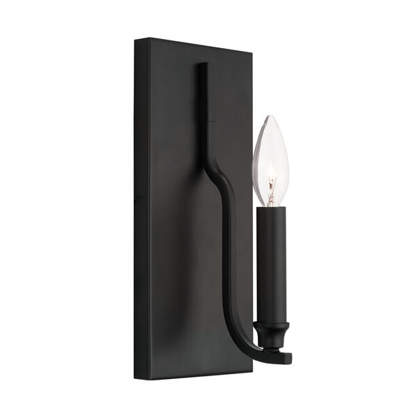 HomePlace Reeves Matte Black Sconce - (Open Box), image 3