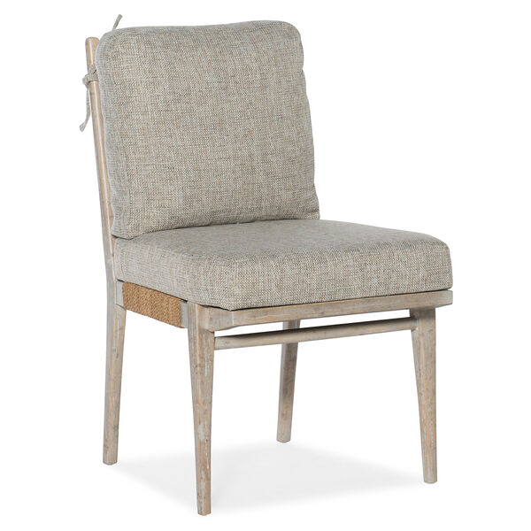 Amani Light Wood Upholstered Side Chair with Tie On Back Cushion, image 1