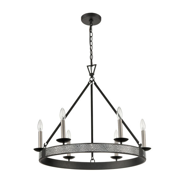 Impression Oil Rubbed Bronze and Satin Nickel Six-Light Chandelier, image 2