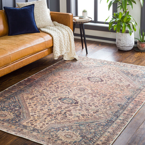 Amelie Wheat, Navy and Brown Rectangular Area Rug, image 2
