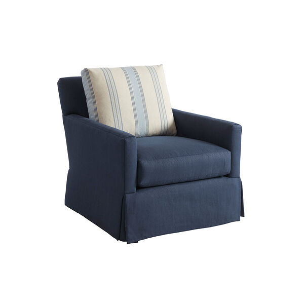 Upholstery Blue Harlow Swivel Chair, image 1