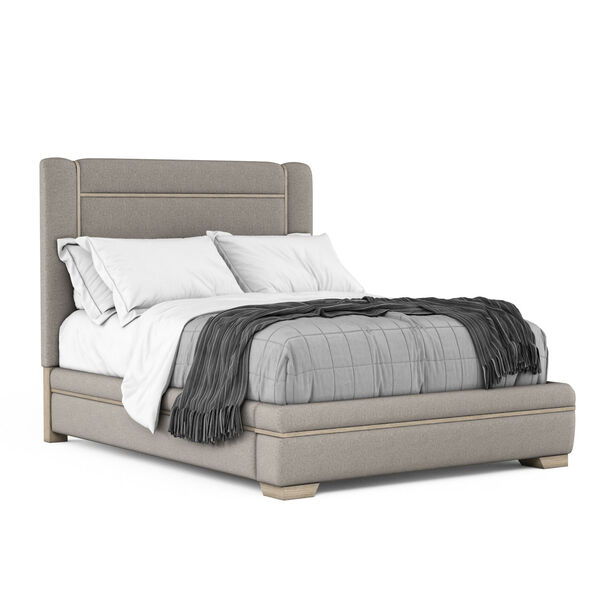 North Side Gray Upholstered Panel Bed, image 1