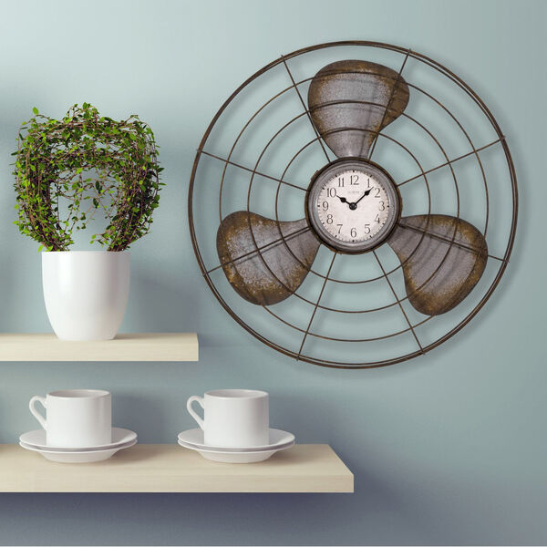 Rust Fan Design Analog Wall Clock, image 3