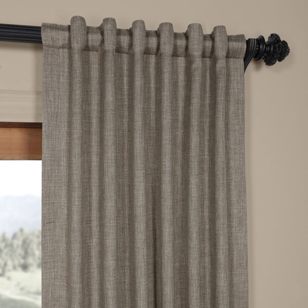 Grey Mink 120 x 50-Inch Faux Linen Blackout Curtain Single Panel, image 4