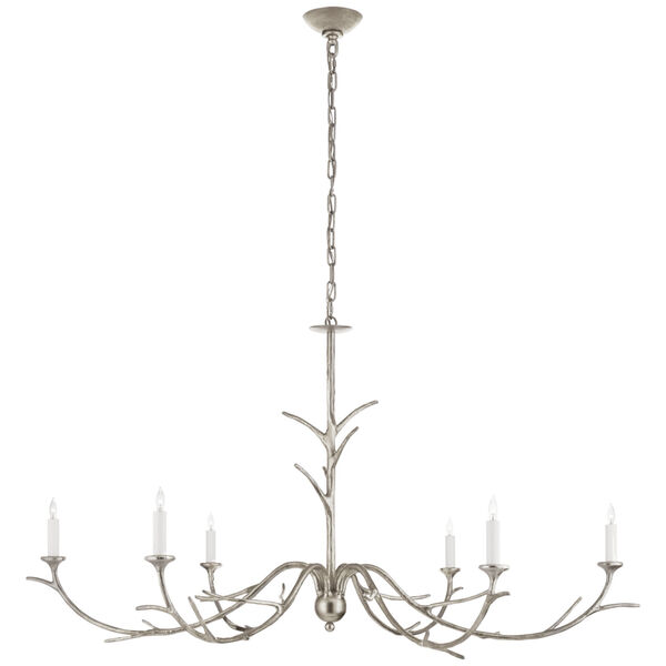 Iberia Large Chandelier in Burnished Silver Leaf by Julie Neill, image 1