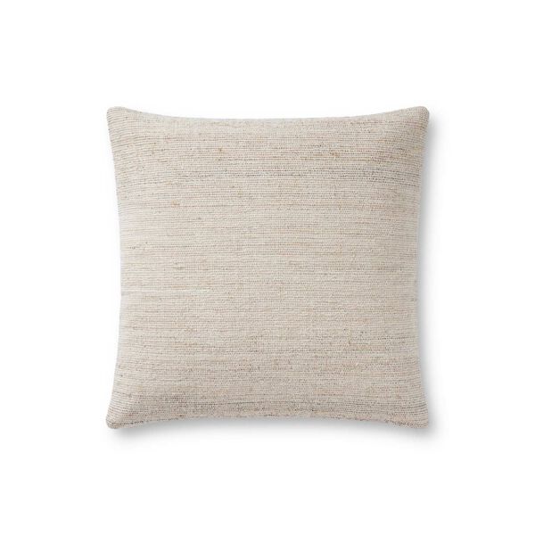 Natural Beige 18 x 18 Inch Poly Pillow with Cover, image 1