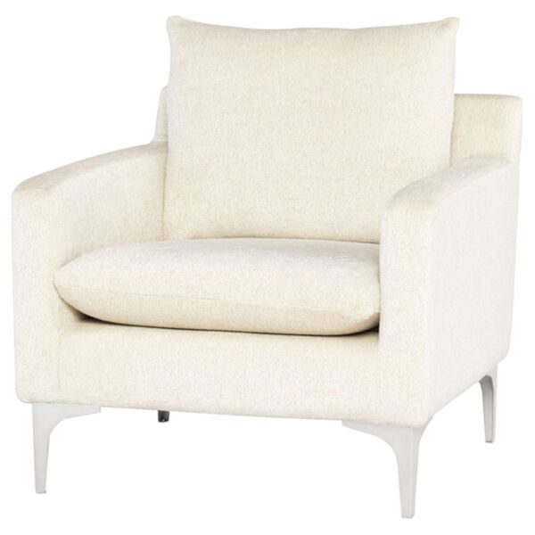 Anders Off White and Silver Occasional Chair, image 1