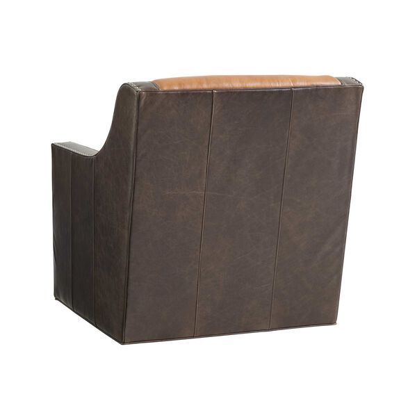 Silverado Walnut Brown Leather Swivel Chair, image 2