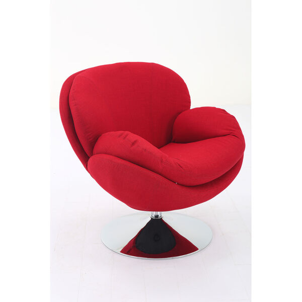 Nicollet Chrome Red Fabric Armed Leisure Chair, image 2