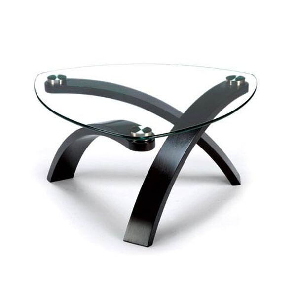 Allure Glass Pie Shaped Cocktail Table, image 1