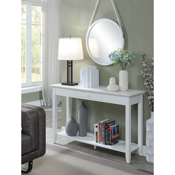 American Heritage Console Table with Drawer in White, image 1