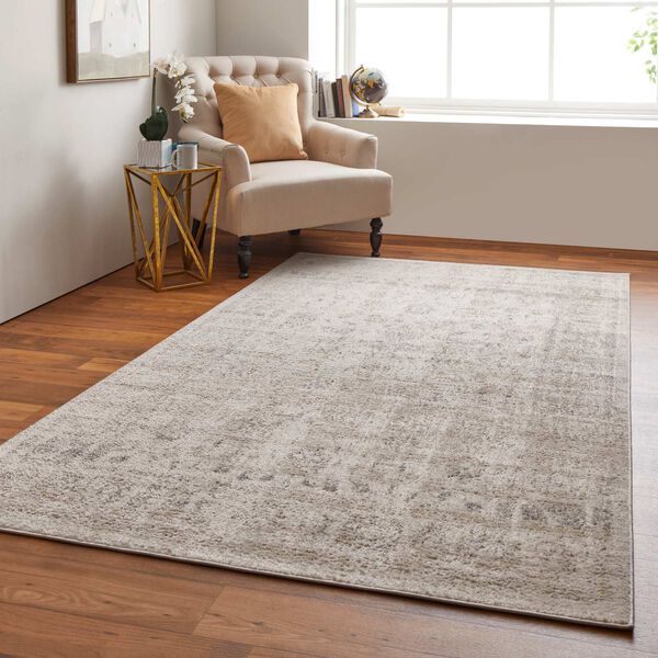 Camellia Casual Floral Botanical Ivory Gray Rectangular 5 Ft. x 7 Ft. 6 In. Area Rug, image 3