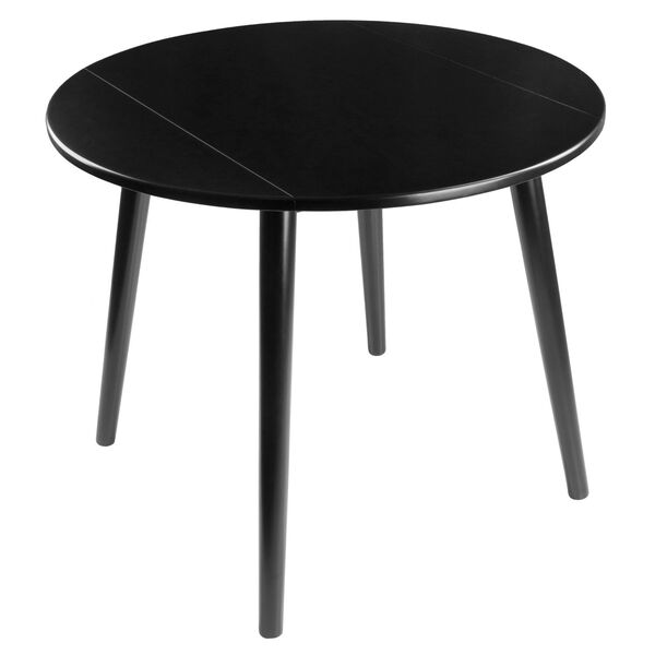 Moreno Black Round Drop Leaf Dining Table, image 3