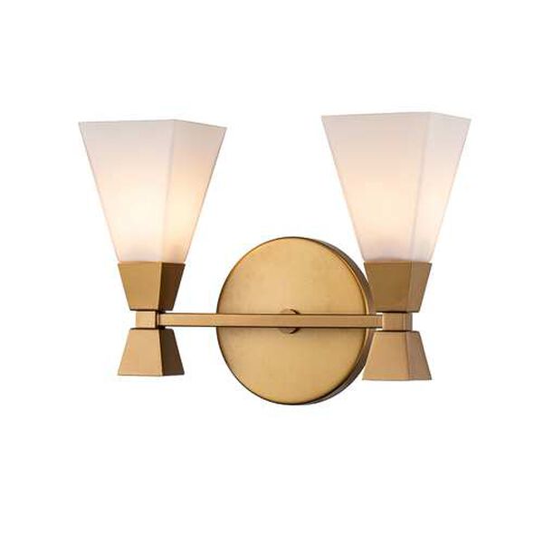 Bowtie Laquered Gold Two-Light Bath Vanity, image 1