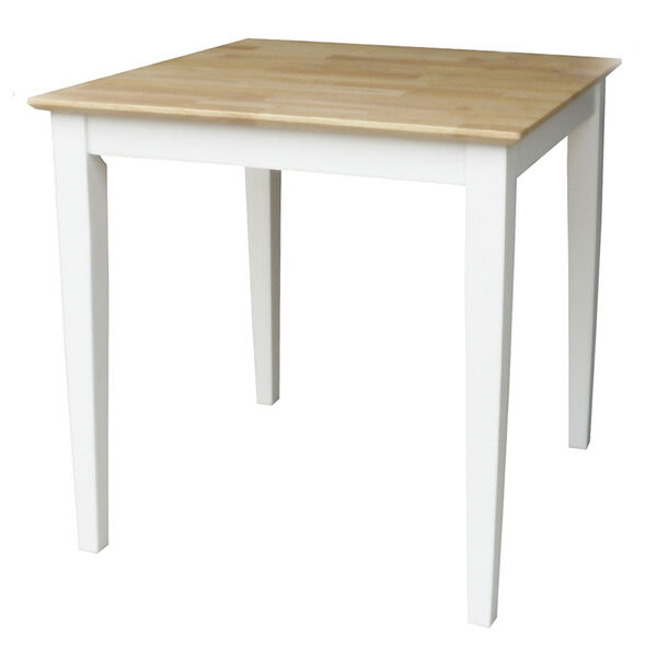 Square White and Natural Table, image 1