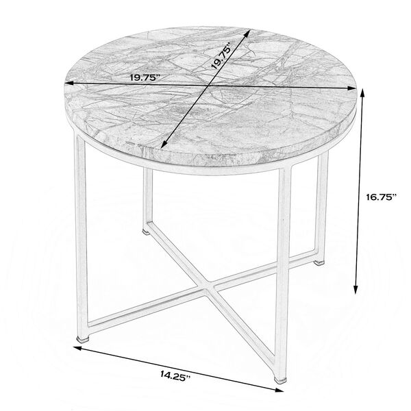 Metalworks Giovanniya Gold Marble Accent Table, image 4