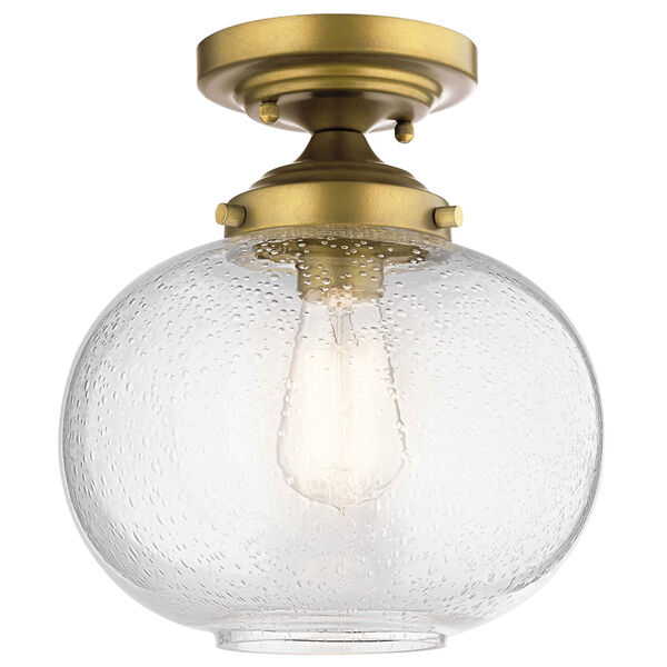 Avery Natural Brass One-Light Semi Flushmount, image 1