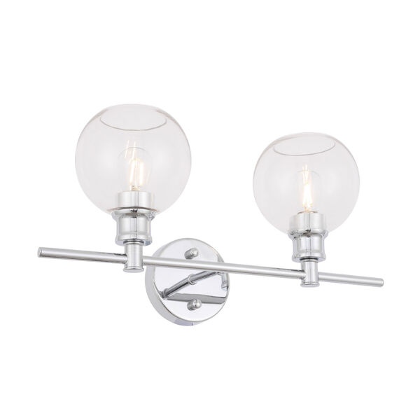 Collier Chrome Two-Light Bath Vanity with Clear Glass, image 6