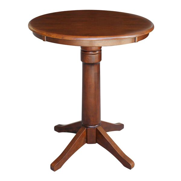 Espresso 35-Inch High Round Top Pedestal Table, image 1