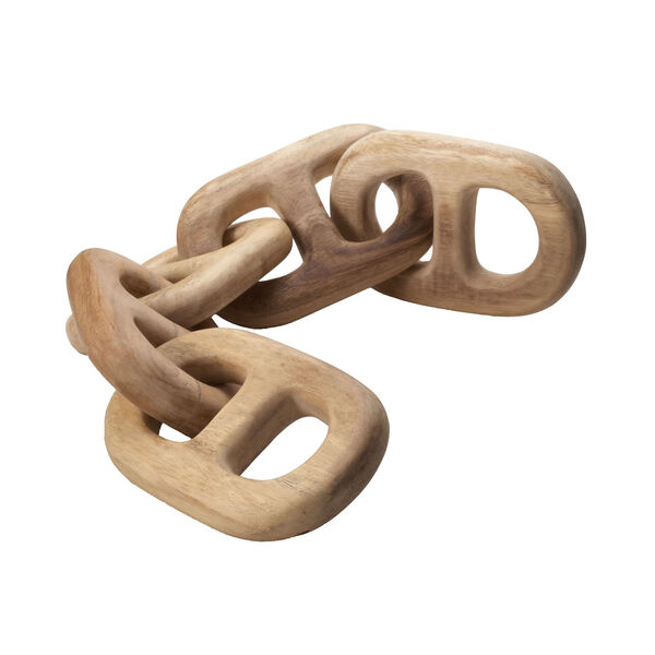 Hand Carved Five-Link Decorative Wooden Chain, image 1