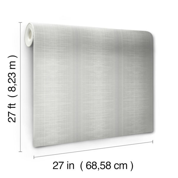 Handpainted  Gray Silk Weave Stripe Wallpaper, image 4