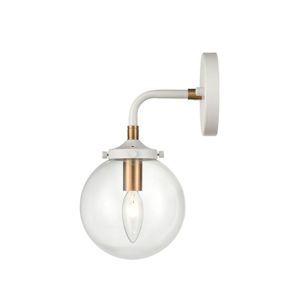 Boudreaux Matte White and Satin Brass Six-Inch One-Light Wall Sconce, image 4