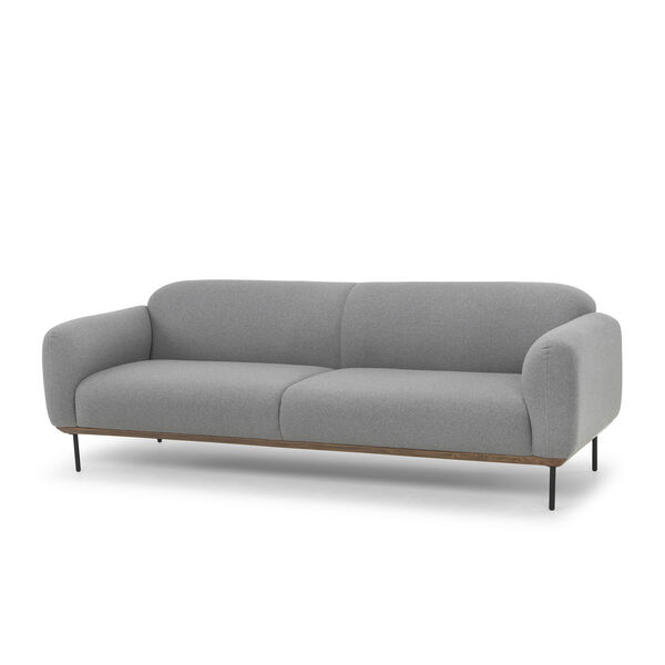 Benson Matte Light Grey Triple Seat Sofa, image 2