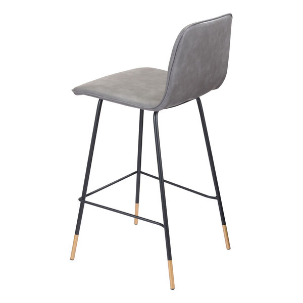 Var Gray, Black and Gold Counter Height Bar Stool, image 6
