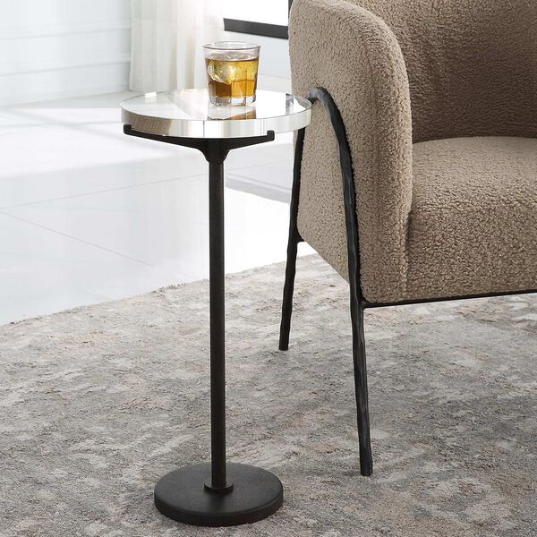 Forge White Black Industrial Accent Table, image 2