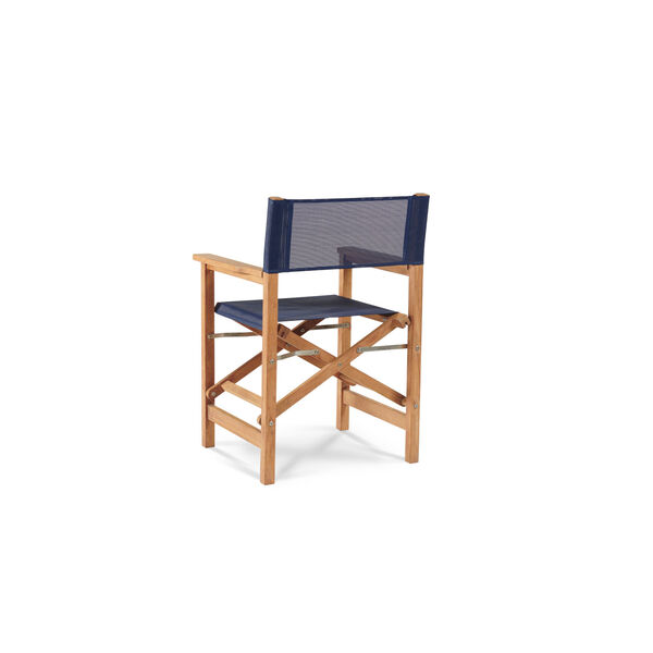 Director Blue Teak Folding Outdoor Chair, image 2