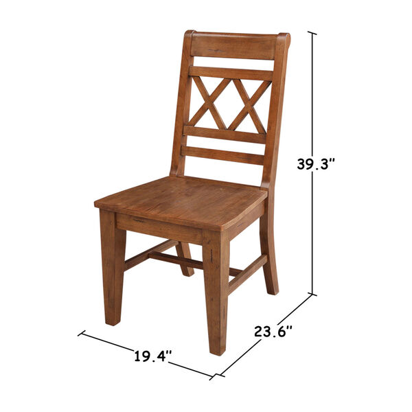 Distressed Oak Double X-Back Chair, Set of 2, image 5