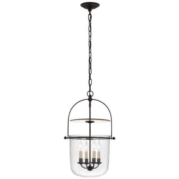 Lorford Four-Light Small Smoke Bell Lantern Pendant by Chapman and Myers, image 1