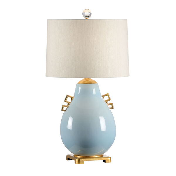 Transitional Powder Blue Glaze One-Light Table Lamp, image 1