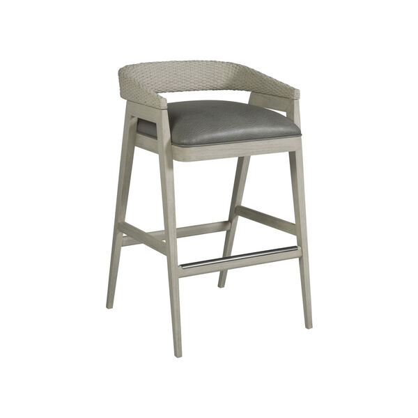 Signature Designs Gray and White Arne Low Back Barstool, image 1