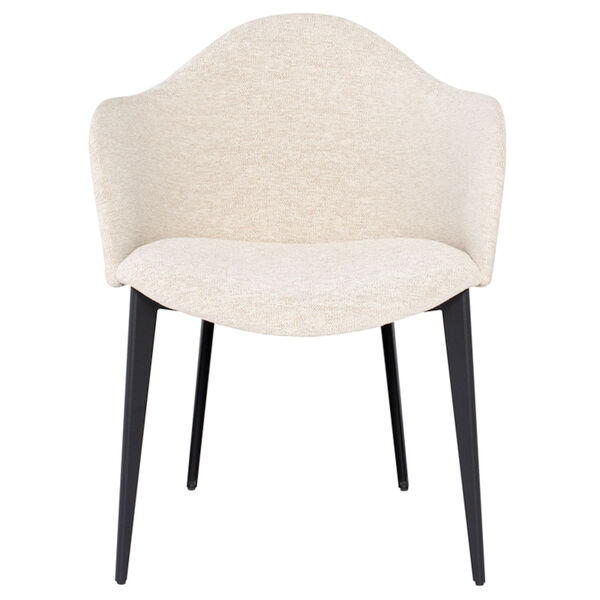 Nora Matte Black and Shell White Dining Chair, image 2