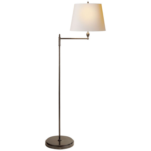 Paulo Floor Light in Bronze with Natural Paper Shade by Thomas O'Brien, image 1