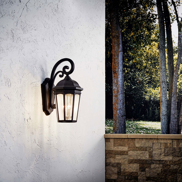 Courtyard Textured Black Three-Light 12-Inch Outdoor Wall Sconce, image 2