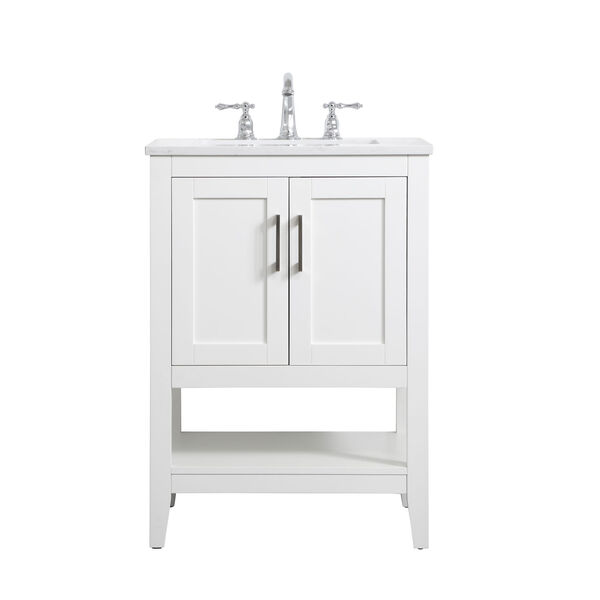 Aubrey White 24-Inch Vanity Sink Set, image 1