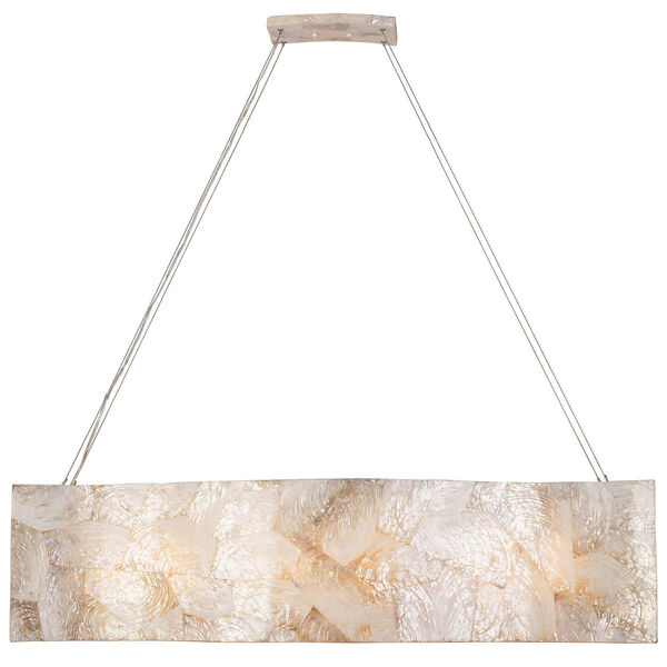 Big Four-Light Waive Linear Pendant with Reclaimed Kabebe Shell, image 3