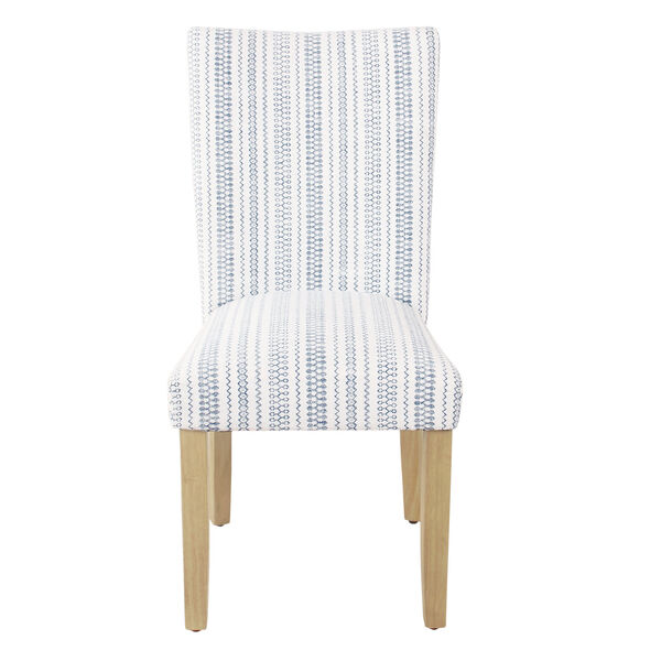 Classic Parsons Blue and Natural Striped Dining Chair, Set of 2, image 1