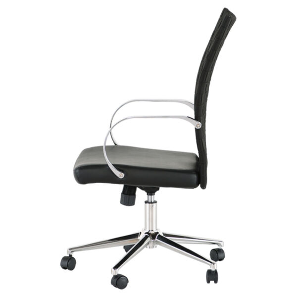 Mia Matte Black and Silver Office Chair, image 3