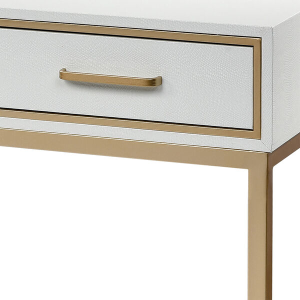 Sands Point Off-white and Gold Three-Drawer Console Table, image 4