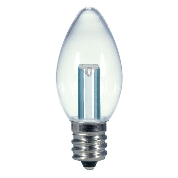 SATCO Clear LED C7 Candelabra 0.5 Watt Candle LED Light Bulb with 2700K 14 Lumens 80 CRI and 360 Degrees Beam, image 1