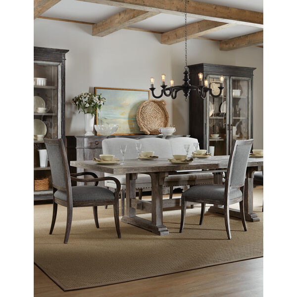 Beaumont Gray 84 In. Rectangular Dining Table with Two 22-In Leaves, image 4