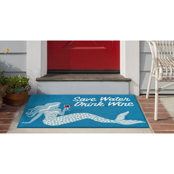 Frontporch Natural Rectangular 30 In. x 48 In. Save Water Drink Wine Outdoor Rug, image 3